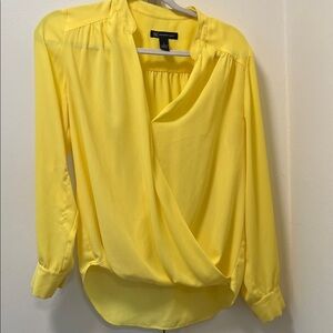INC International Concepts Yellow Drape Blouse